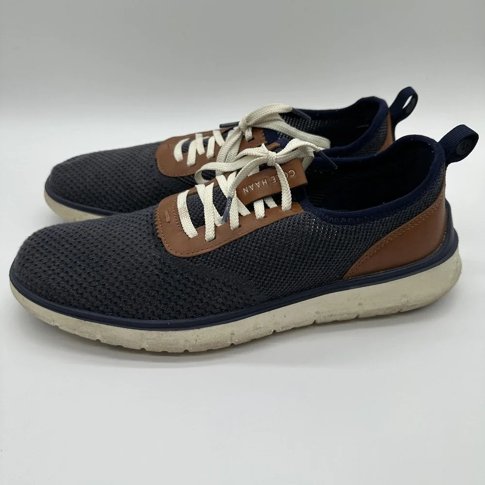 Cole Haan Zerogrand Shoes Mens 10 Blue Knit Lace Up Casual Sneakers Lightweight